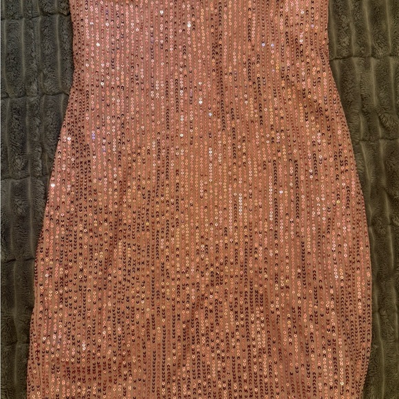 Sparkling Pink Sequin Halter Mini Dress NWOT - Picture 5 of 12